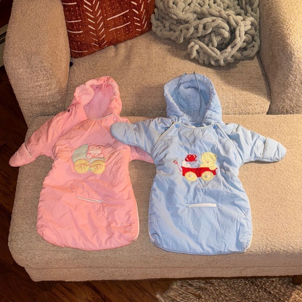Vintage Snow suit for Carriage out outside - Pink and Blue